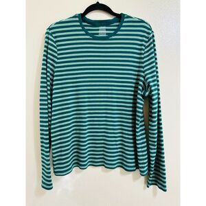 Cherokee Women's Plus Size Long Sleeve 100% Cotton Striped Tee Size XXL
